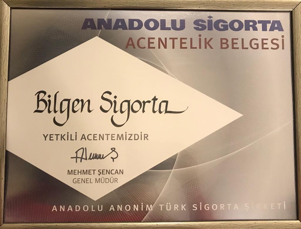 Bilgen Sigorta Yetki Belgemiz