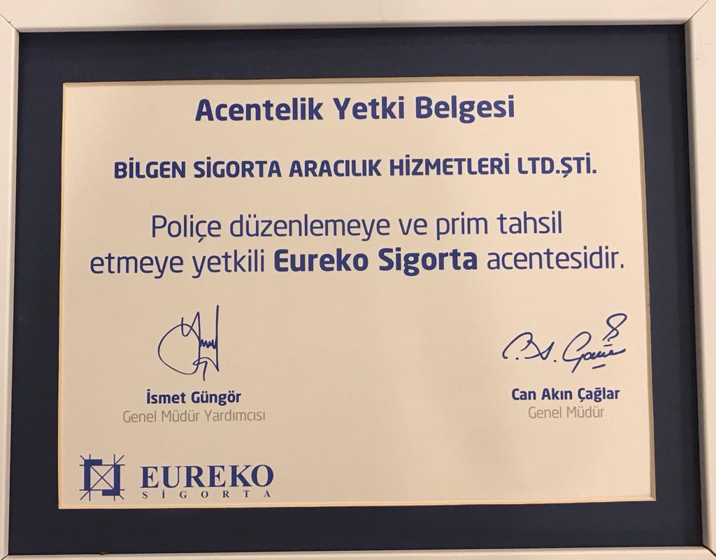 Bilgen Sigorta Yetki Belgemiz